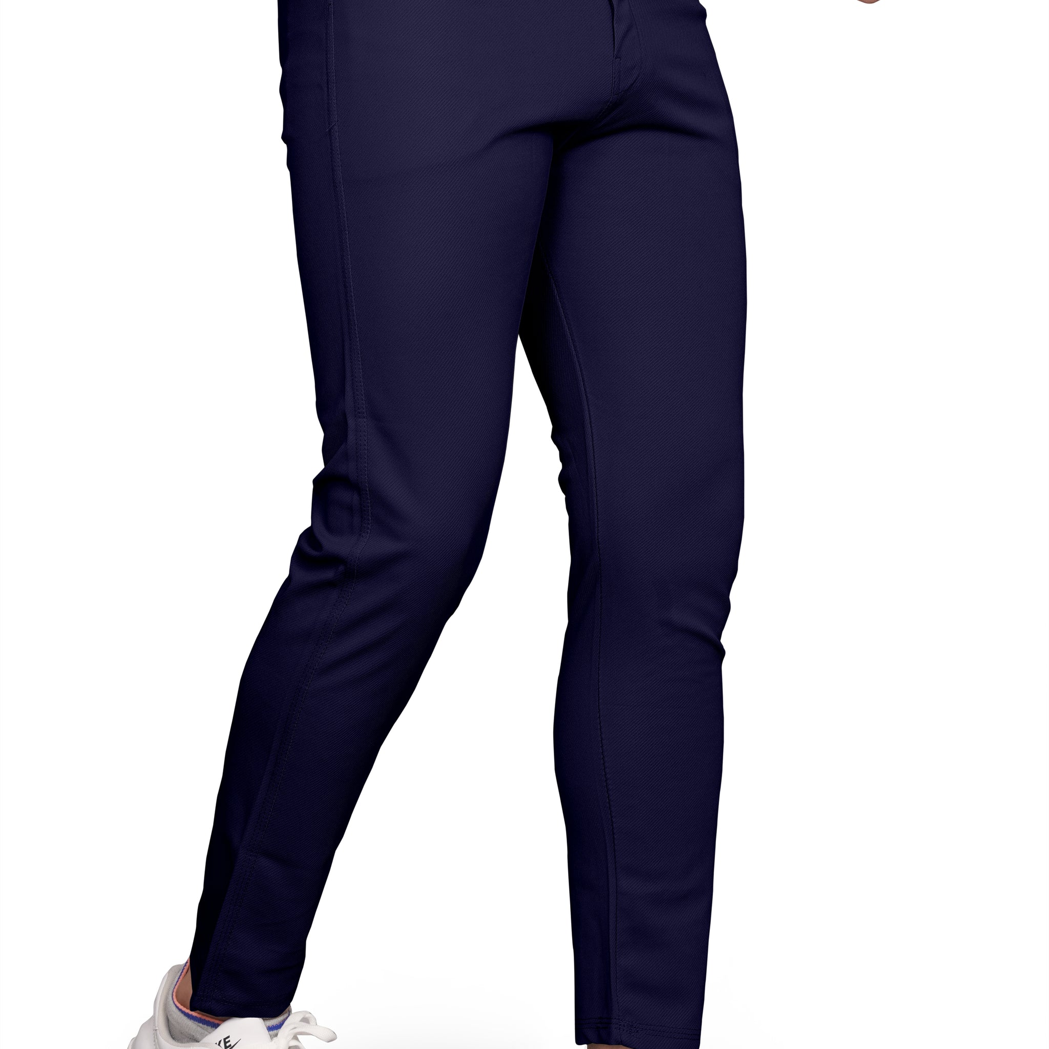 Navy Blue Cotton Blend Formal Trousers Pants For Mens